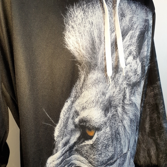 Lion Blue 2XL Men mens Hoodie Hooded Sweatshirt - Picture 7 of 7
